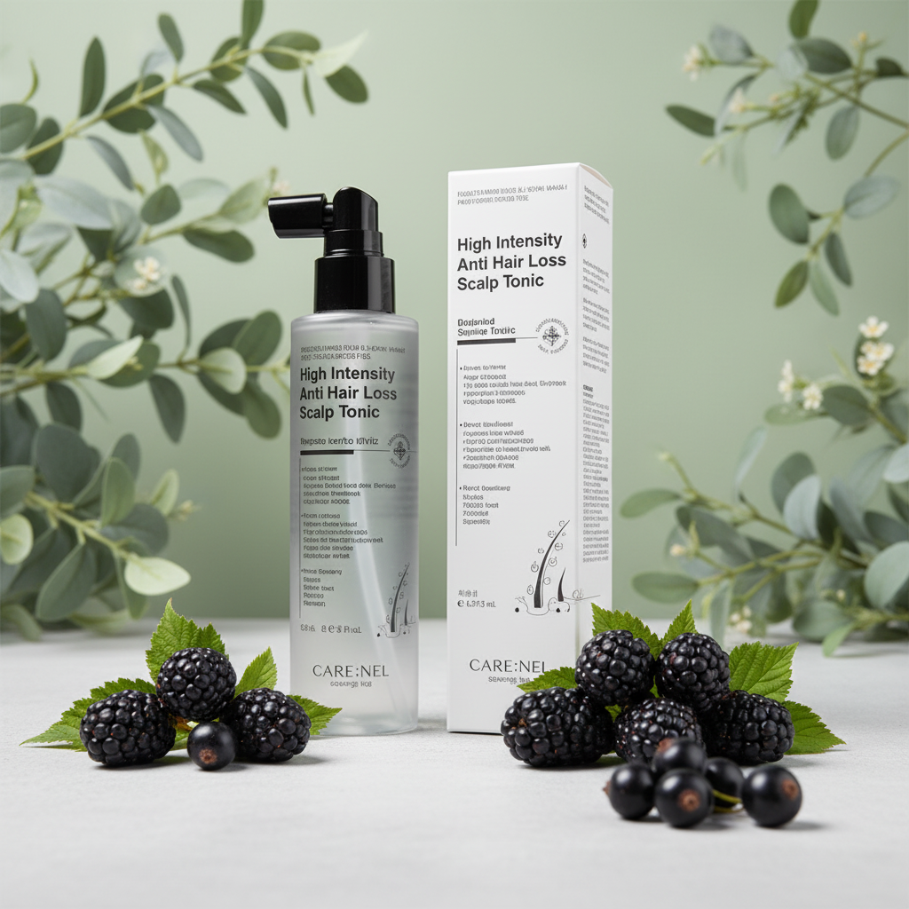 CARE:NEL Scalp Tonic botanical green background