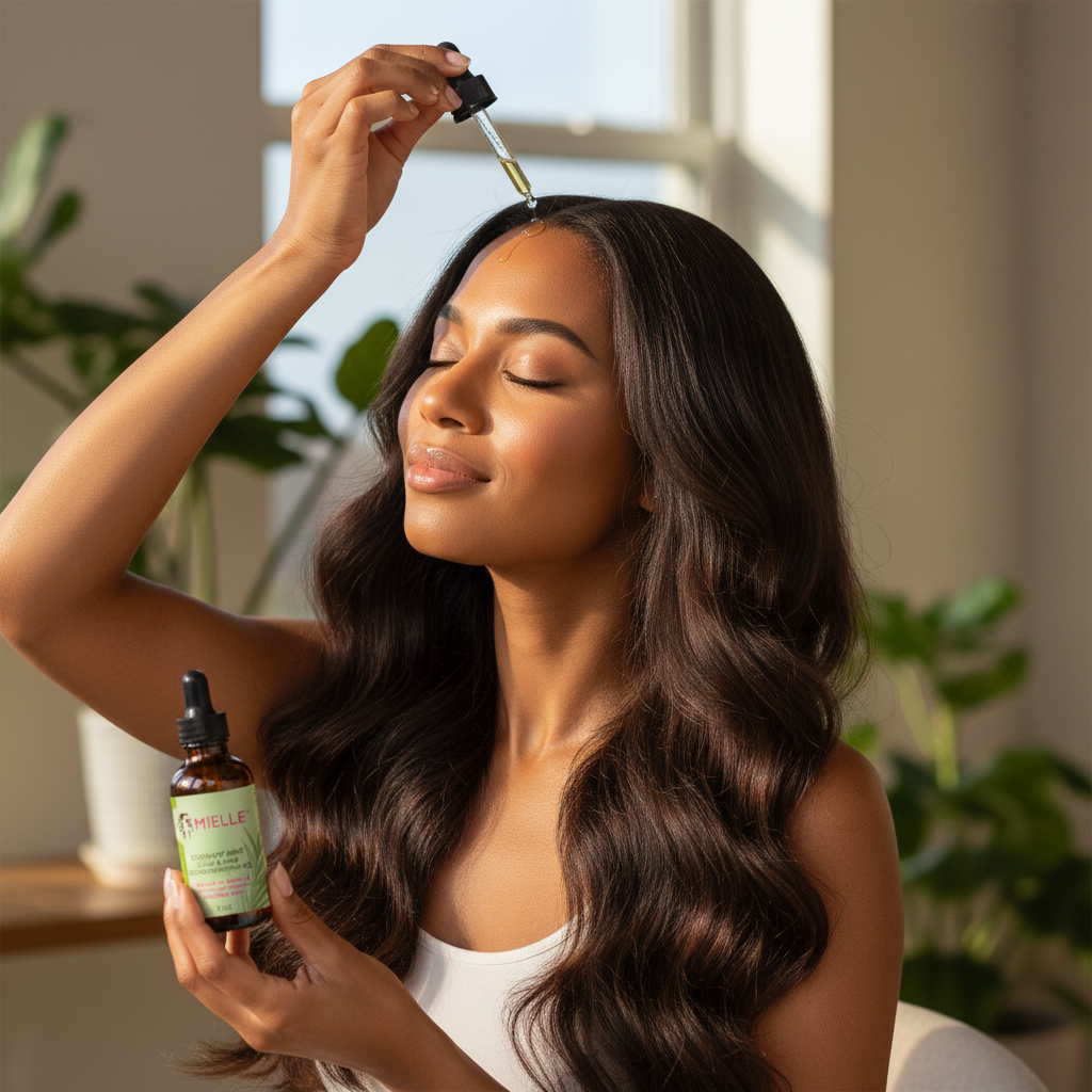 Mielle Rosemary Mint Hair Oil - Scalp Application Lifestyle