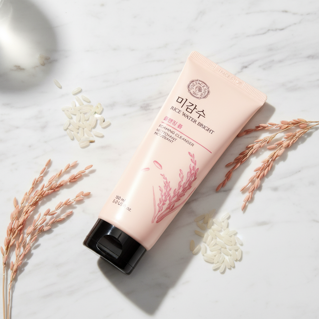 The Face Shop Rice Water Bright Foaming Cleanser - Premium Product Shot
