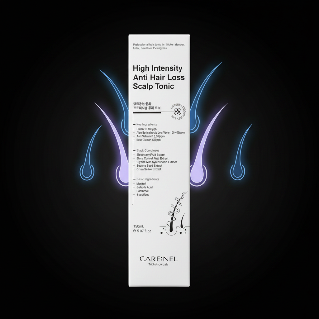 CARE:NEL Scalp Tonic dark charcoal background