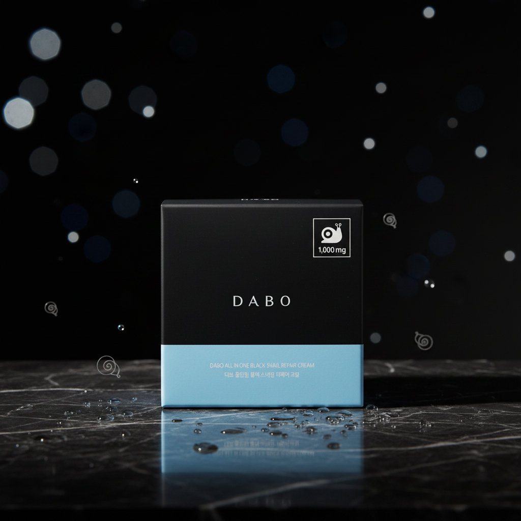 DABO All in One Black Snail Repair Cream - Dark Marble Background