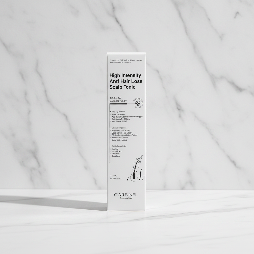 CARE:NEL Scalp Tonic white marble studio shot