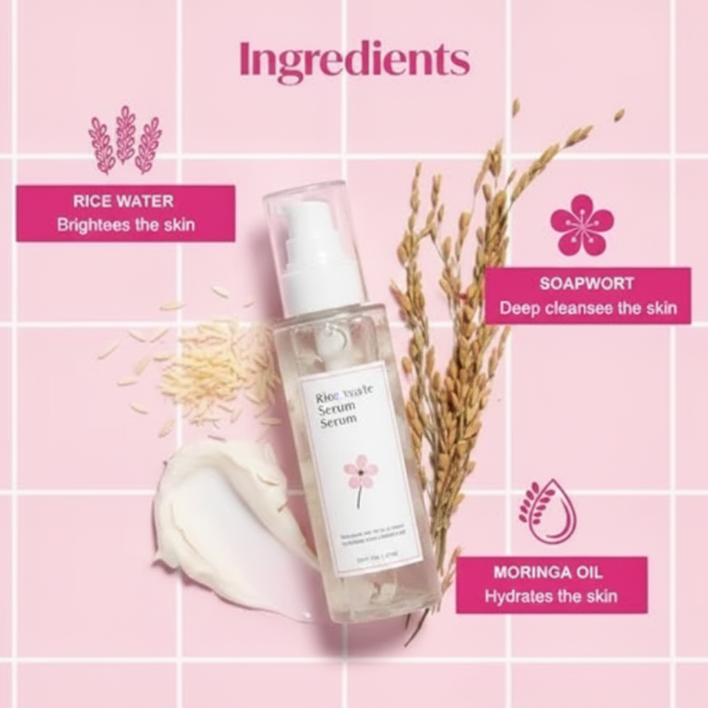 The Face Shop Rice Water Bright Foaming Cleanser - Ingredients Highlight
