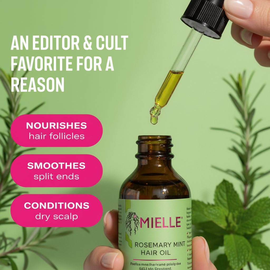 Mielle Rosemary Mint Hair Oil - Dropper Oil Drop Lifestyle