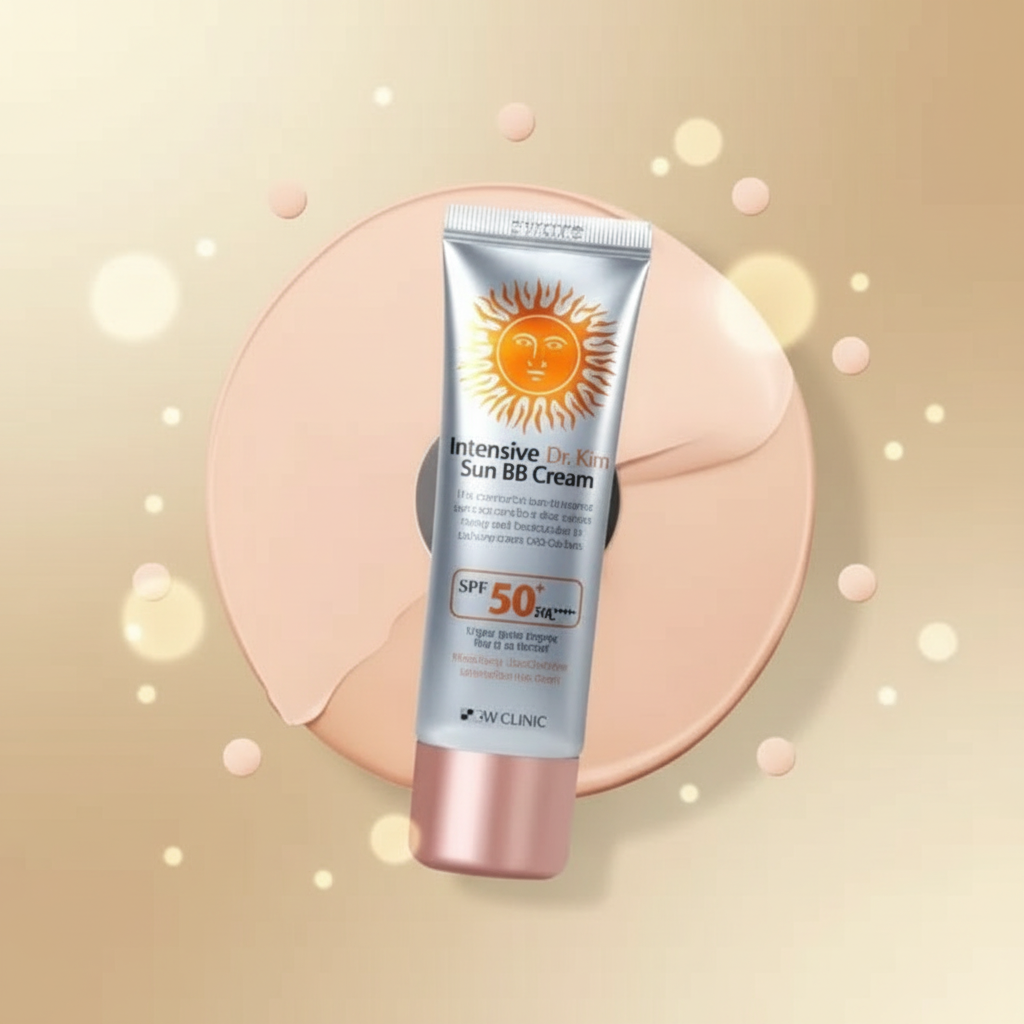 3W Clinic Sun BB Cream SPF50+ - Minimal Gold Background